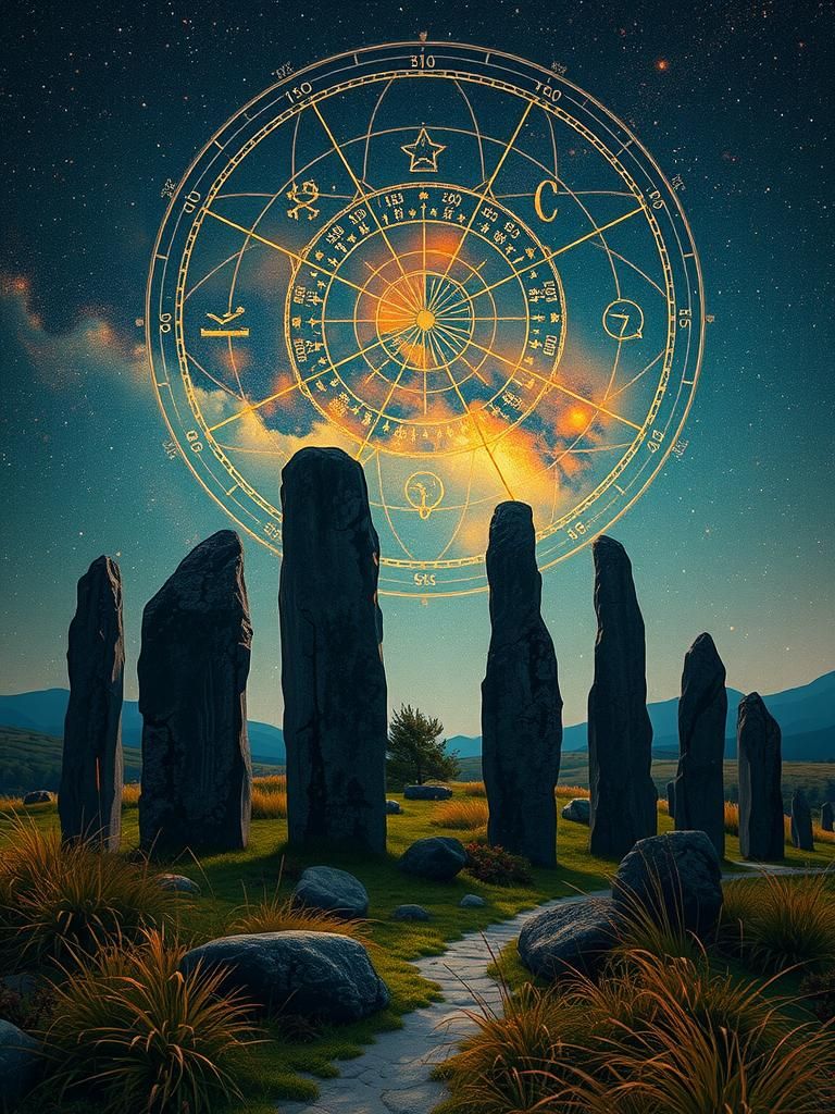 Stars Connected by Standing Stones