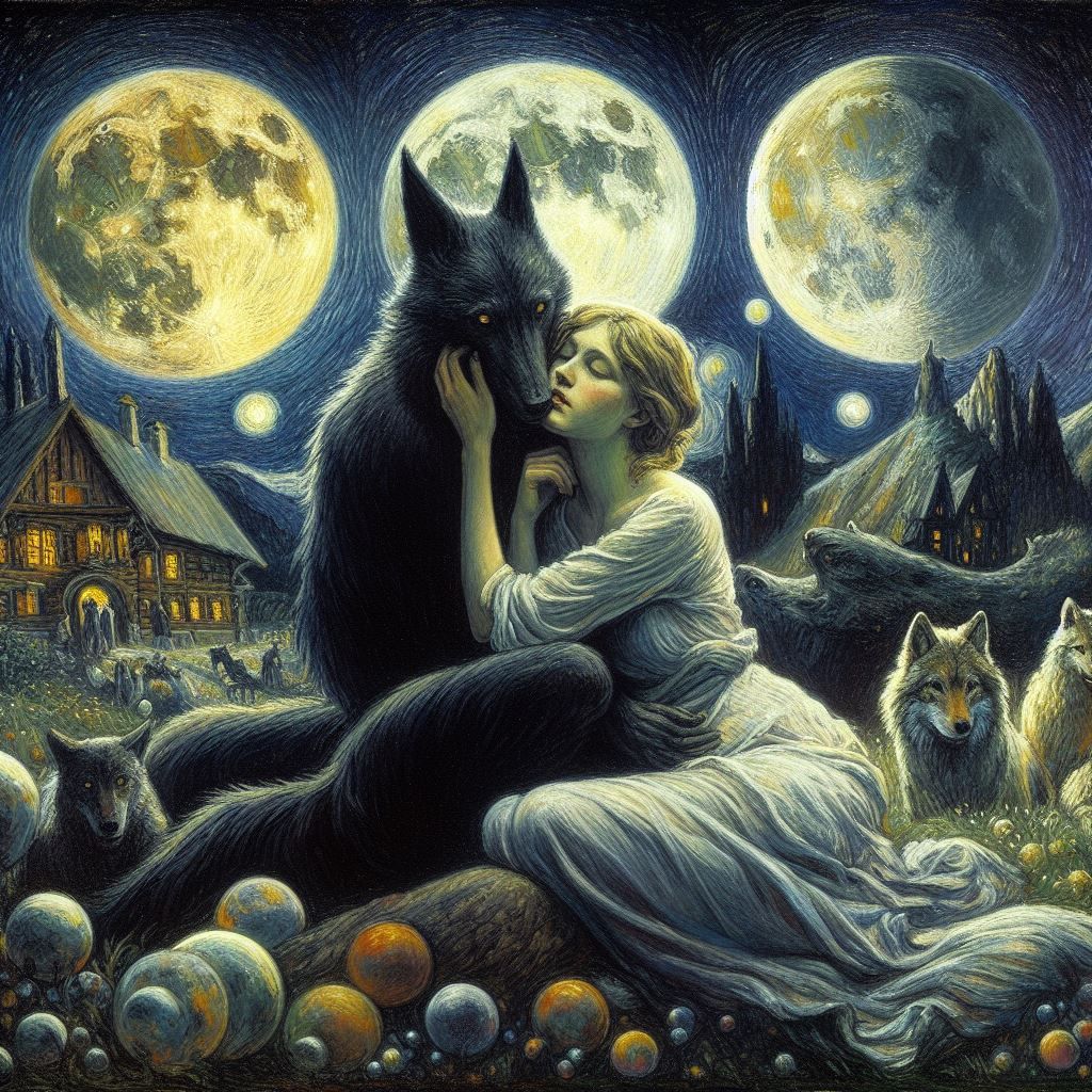 Poème de René Char Lunes et nuit, vous êtes un loup de velours noir, village, sur la veillée de mon amour