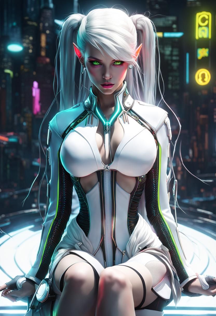 frieren cyberpunk (inspiration) - AI Generated Artwork - NightCafe Creator