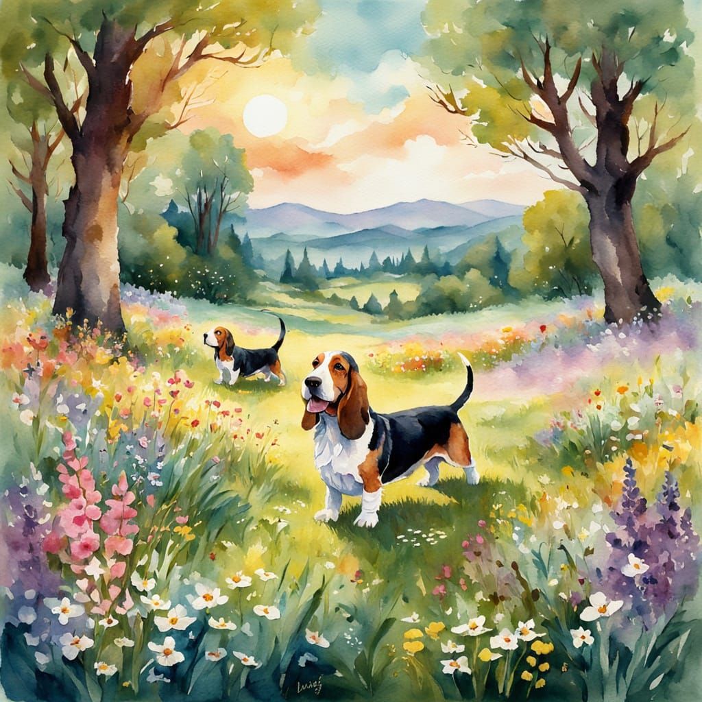 Basset Hounds  by @my