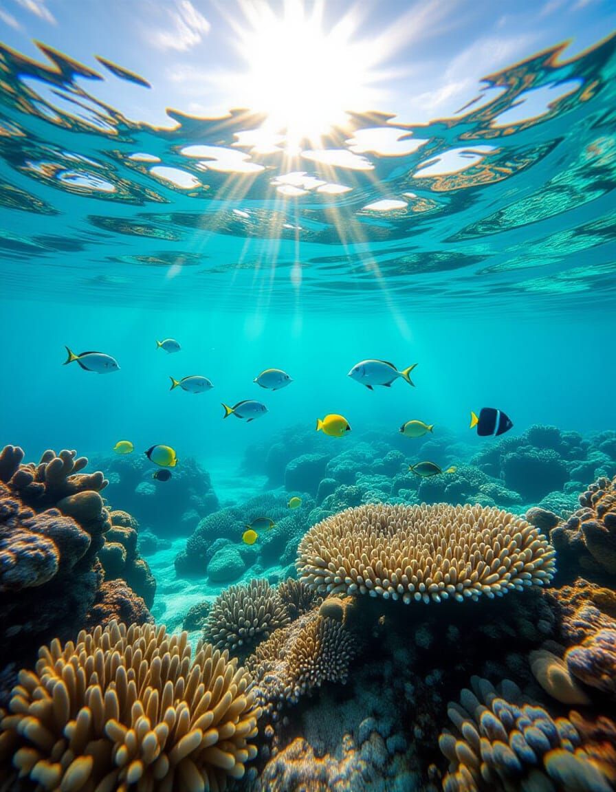 “Sunlight danced through liquid turquoise.”