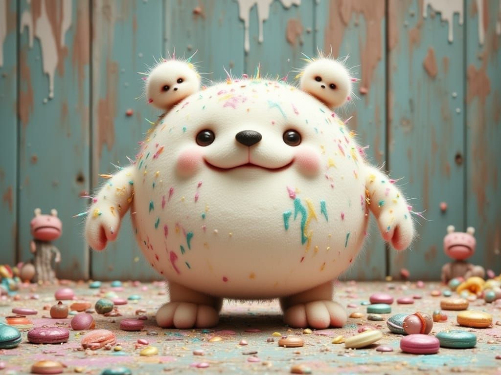 Surreal Marshmallow Creature with Whimsical, Pop Surrealist ...