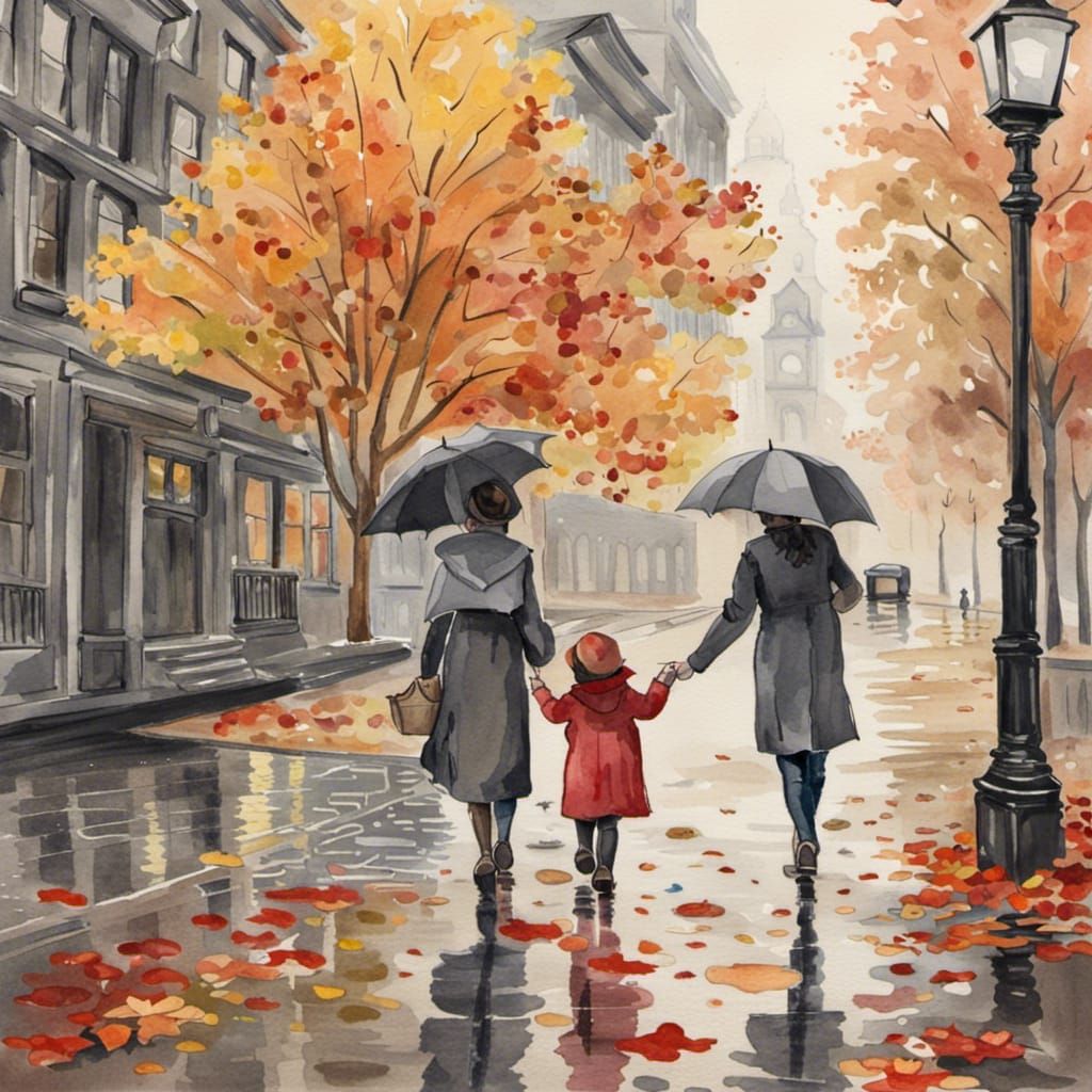 A fall walk in the rain.  by @Arisiin