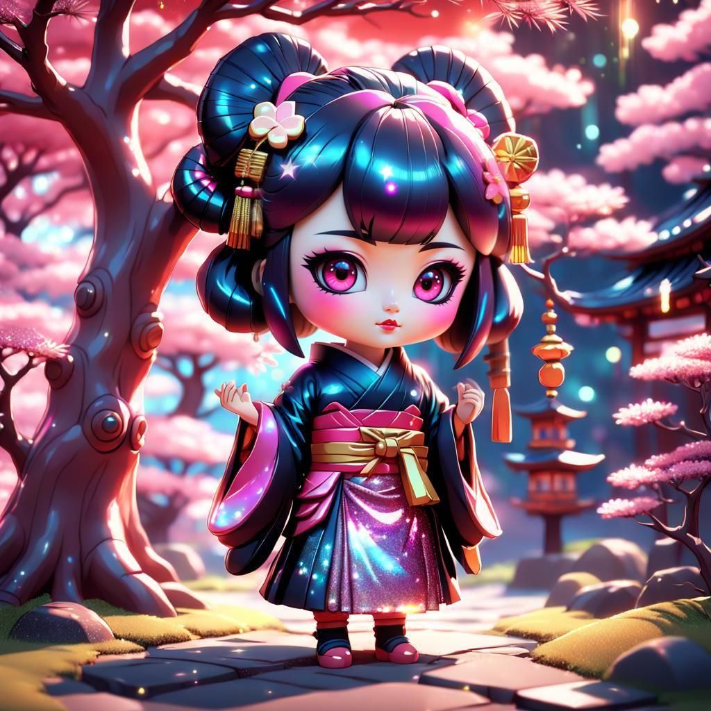 Little chibi geisha - AI Generated Artwork - NightCafe Creator