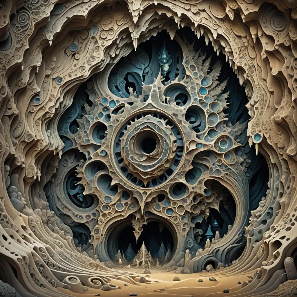 a tiny mystical artifact inside an ancient cave