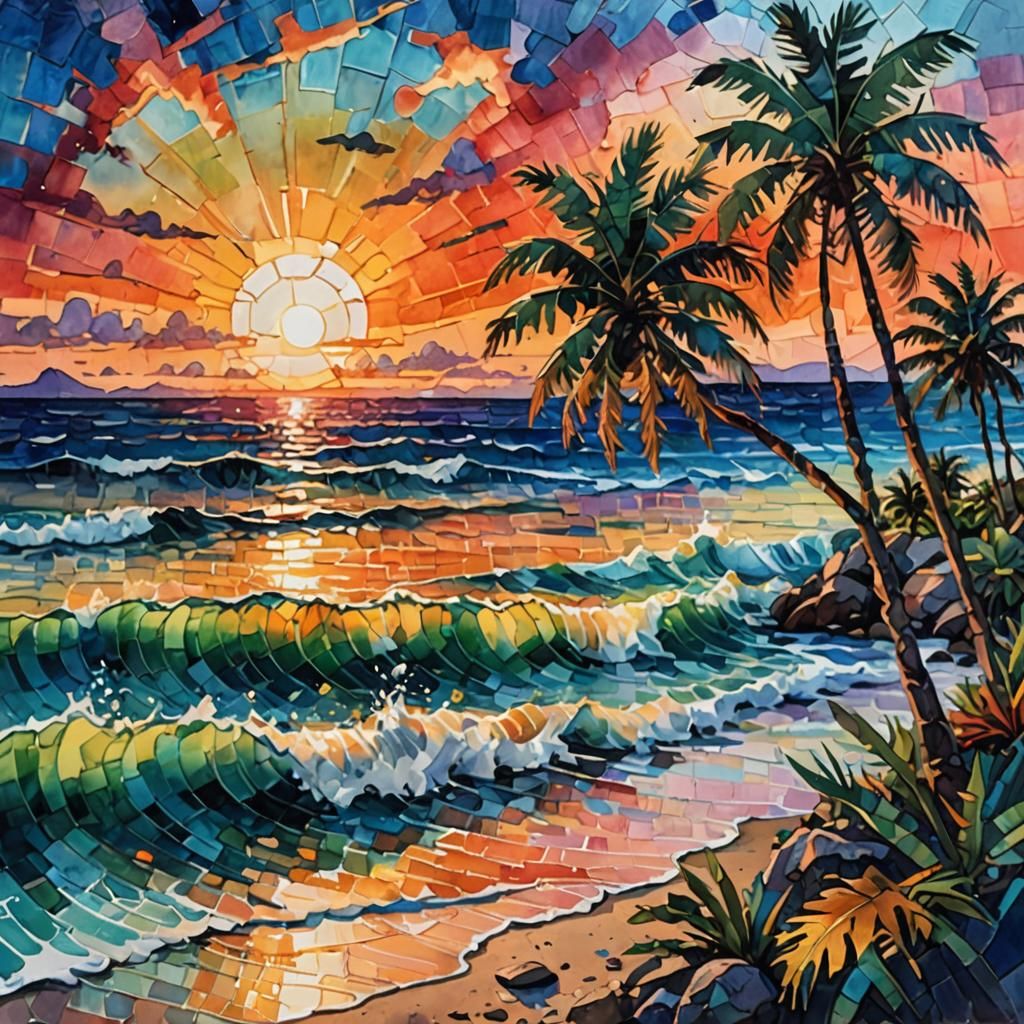 Impasto Sunset - AI Generated Artwork - NightCafe Creator