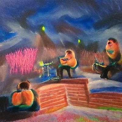 Arctic Monkeys playing brainstorm at a concert outdoors duri...