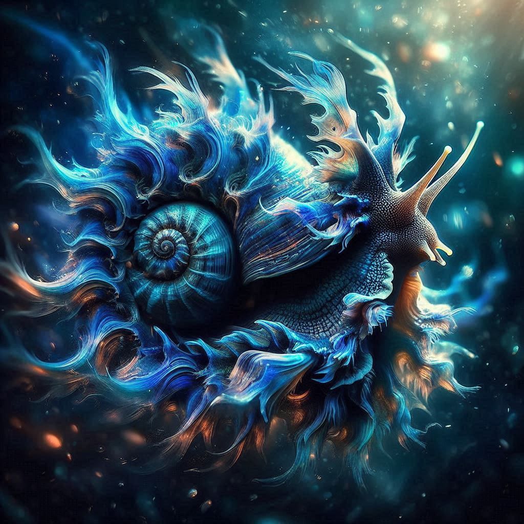 underwater blue dragon snail
