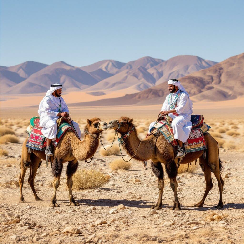 Man on Scooter with Polar Bear, Digital Art