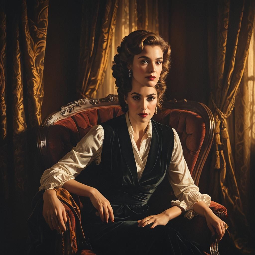 Hollywood Glamour Portrait in Old Master Style