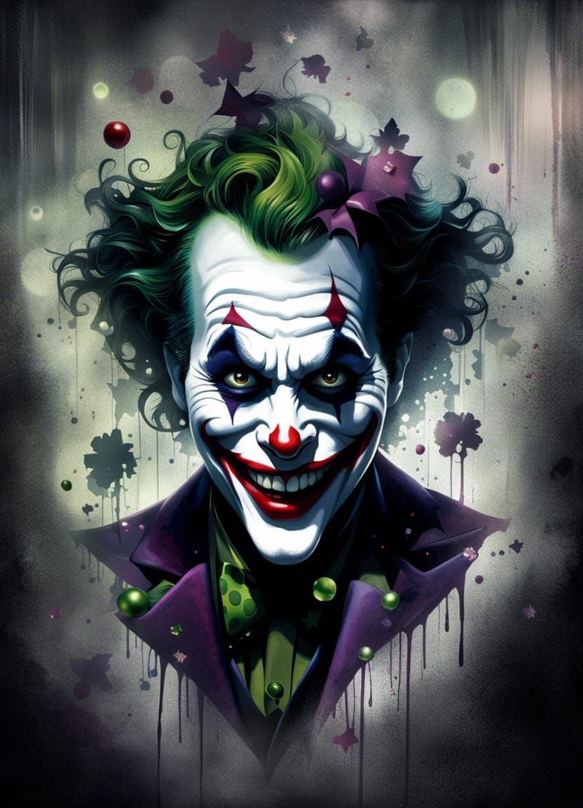 Smiling Joker in Silhouette Animation Style