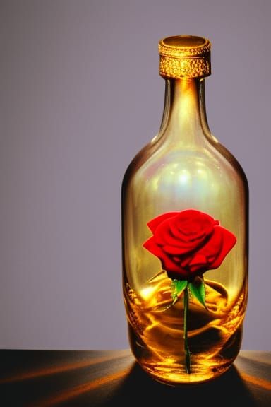 A Red Rose In A Bottle - Ai Generated Artwork - Nightcafe Creator