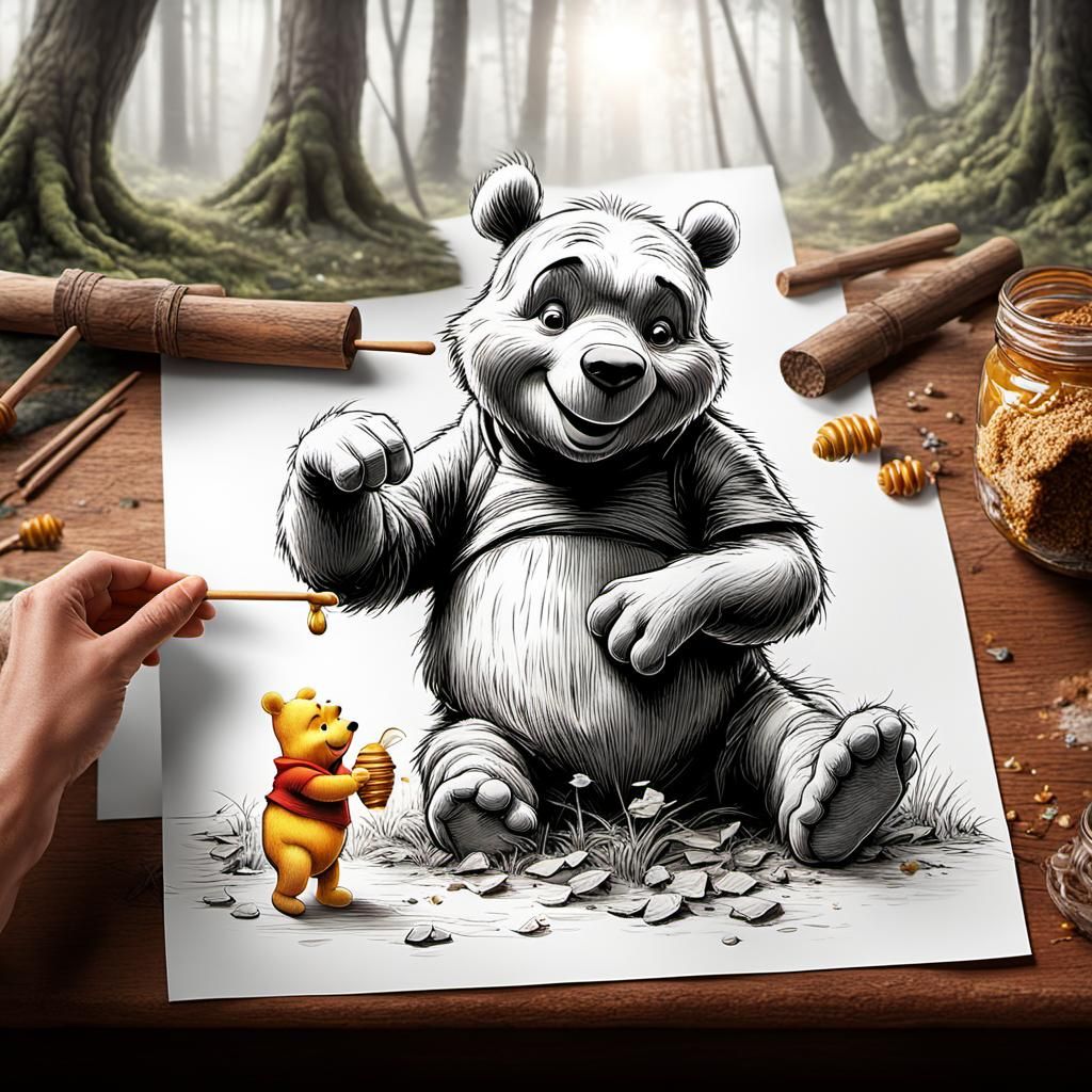 Winnie the Pooh ( Here the honey color is used to make Winnie the Pooh ...