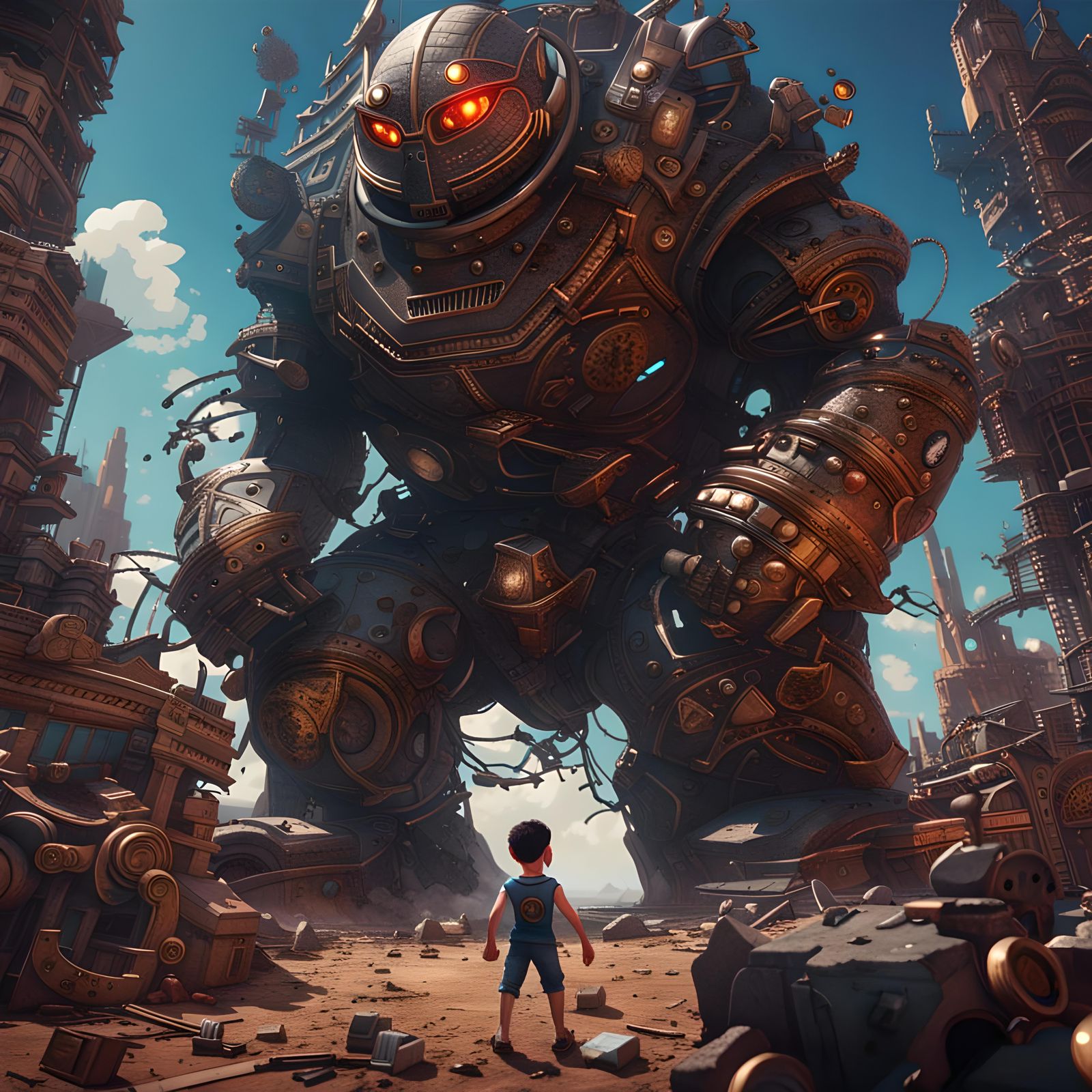 Astroboy vs  Gigantor  by @Tanke