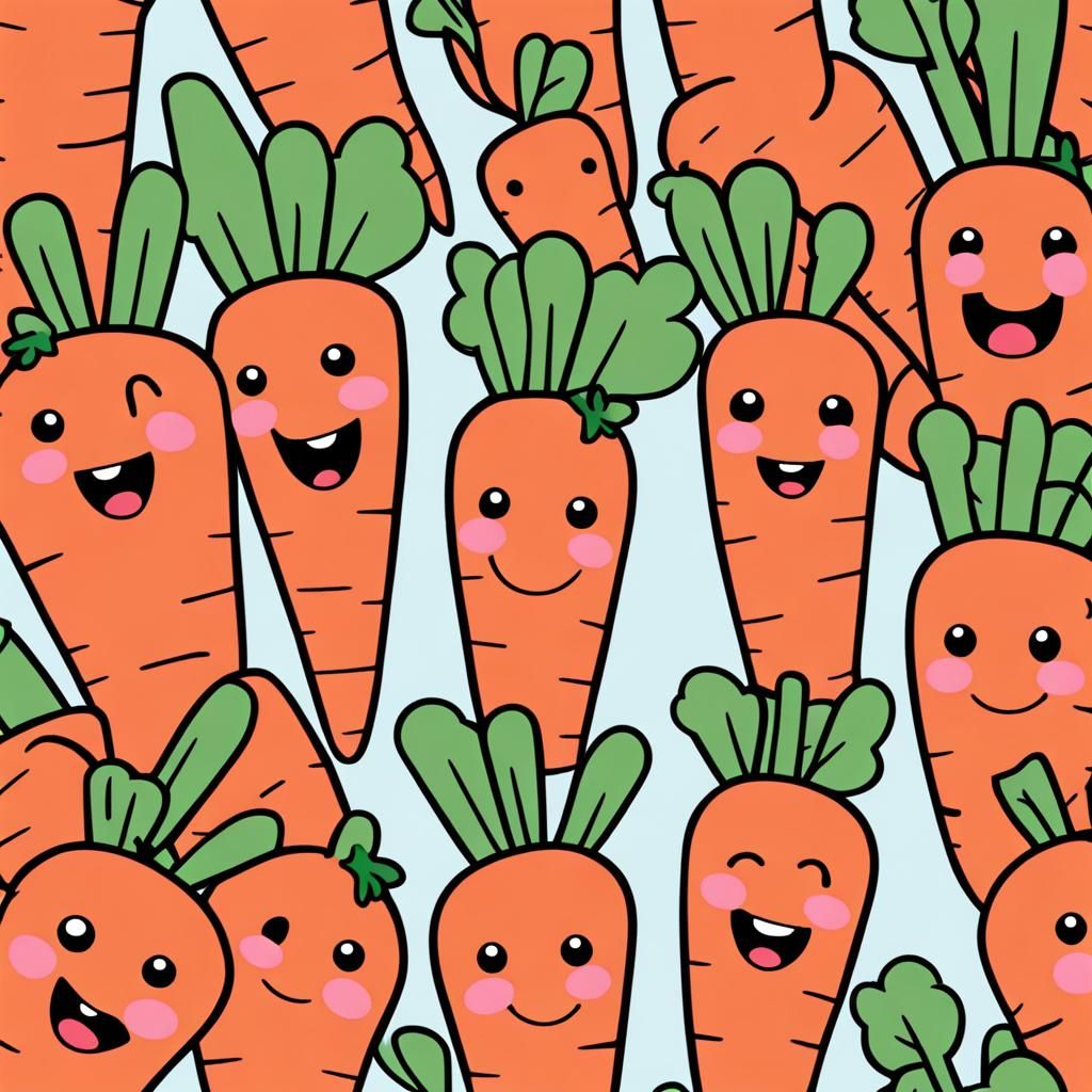 Happy Kawaii Carrots