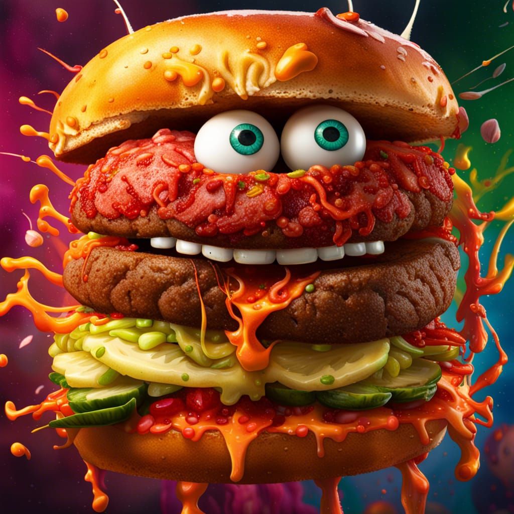 The burger that stares at you while you eat it  by @CAS