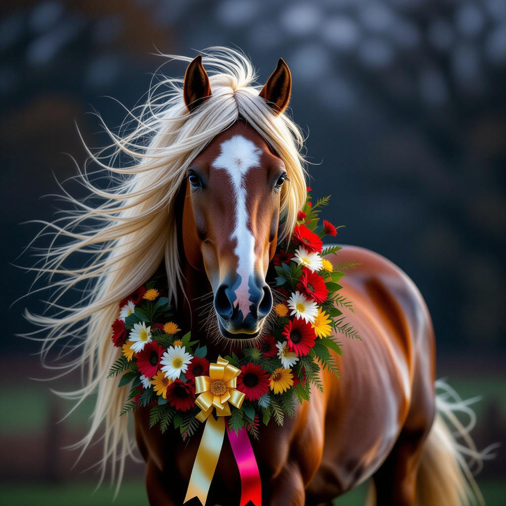 A stunning, majestic Palomino horse with a long golden flowing mane  #2