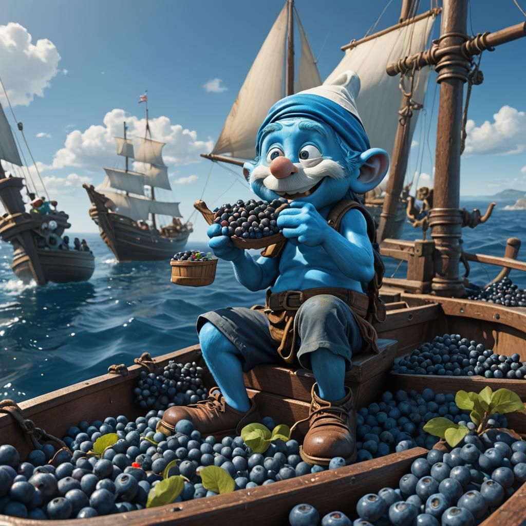 A cool Smurf sailing - AI Generated Artwork - NightCafe Creator