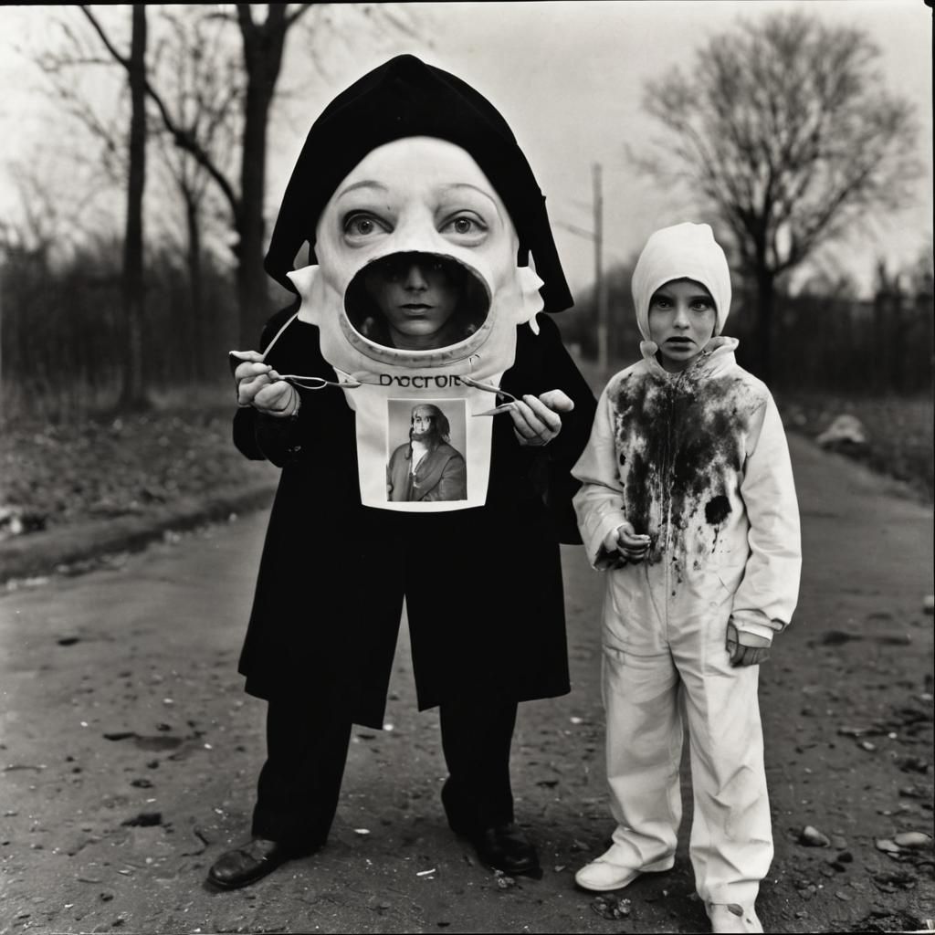 Disturbing Insectoid Figure in Dadaist Photography Style