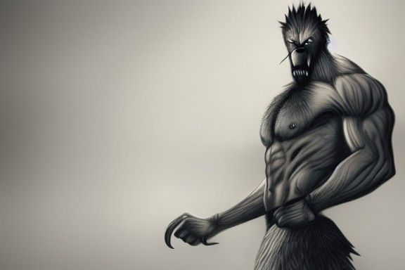 Muscular Werewolf Illustration