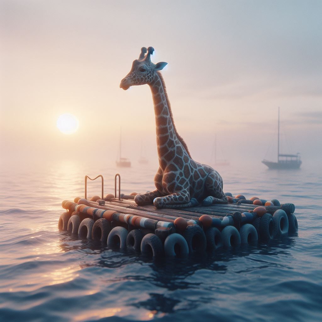 Giraffe on a Raft