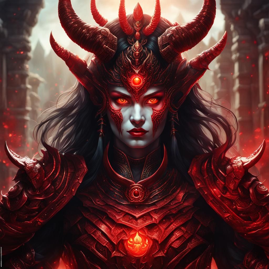 majestic evil demon goddess - AI Generated Artwork - NightCafe Creator