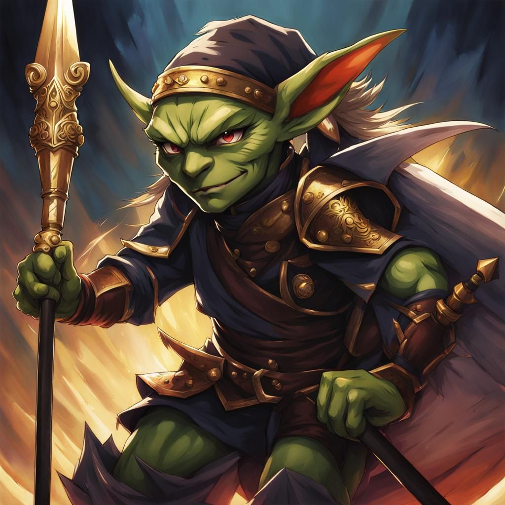 portrait of goblin with spear - AI Generated Artwork - NightCafe Creator