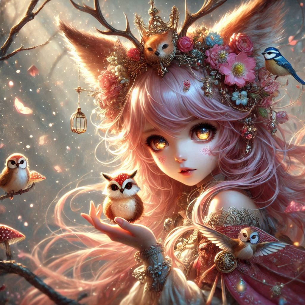 adorable fairy-tale fantasy creature portrait..