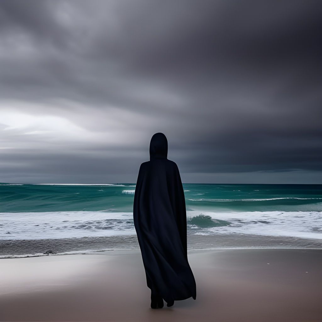 Every evening she comes to watch the see  by @Crystalline