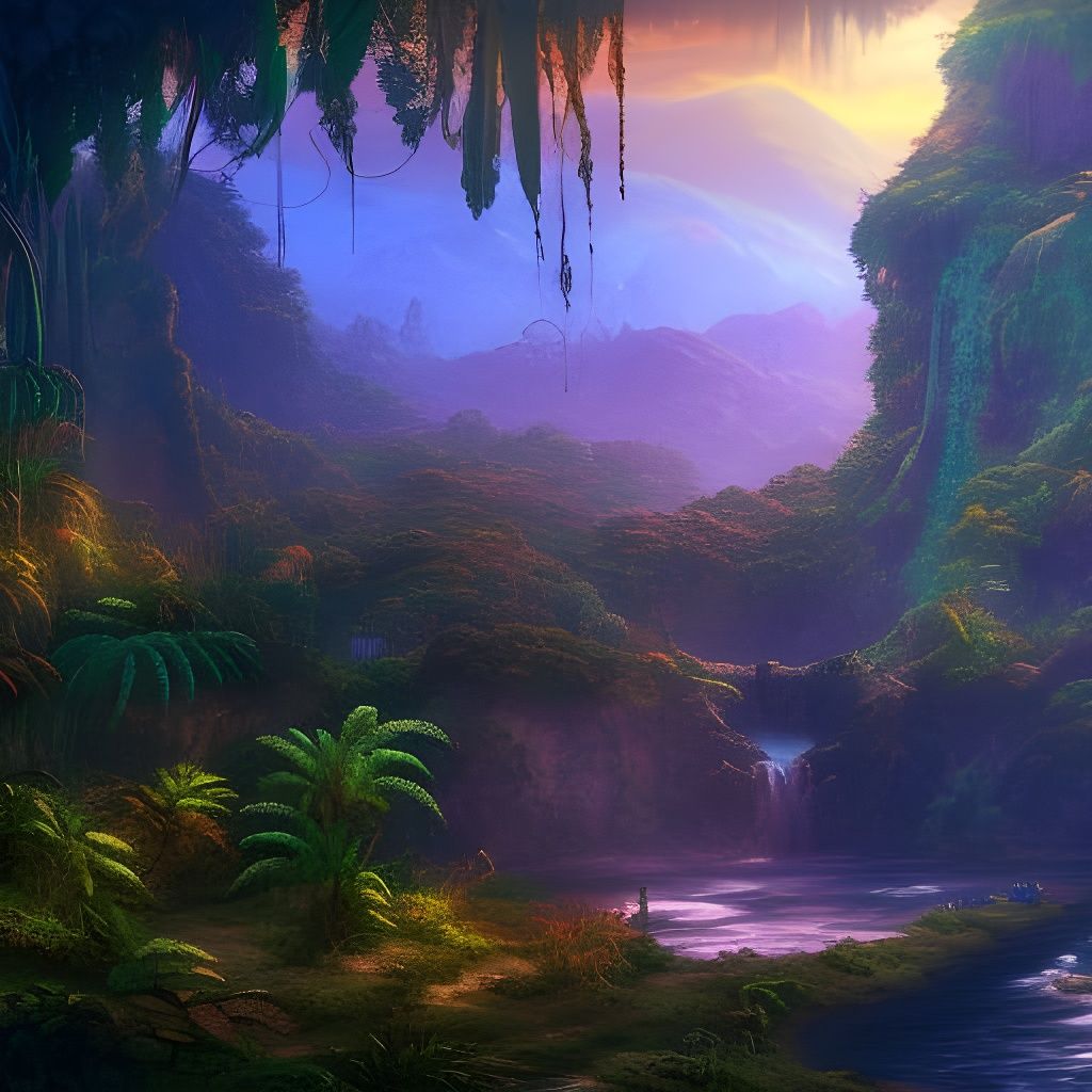 Jungle Sunset - AI Generated Artwork - NightCafe Creator