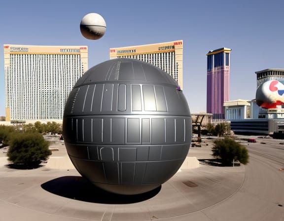 Death Star MSG Sphere In Las Vegas Beneath the Actual Death Star - AI ...