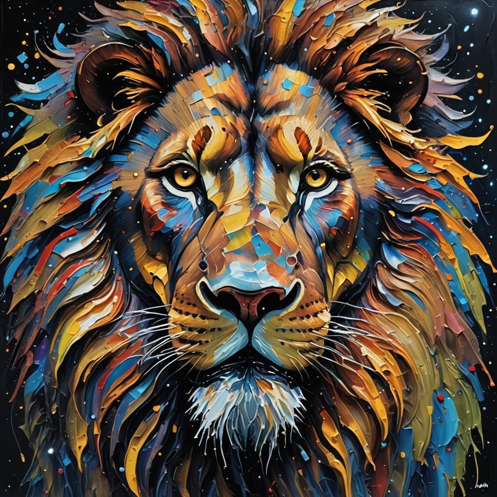 Impasto Lion  by @RedPixie