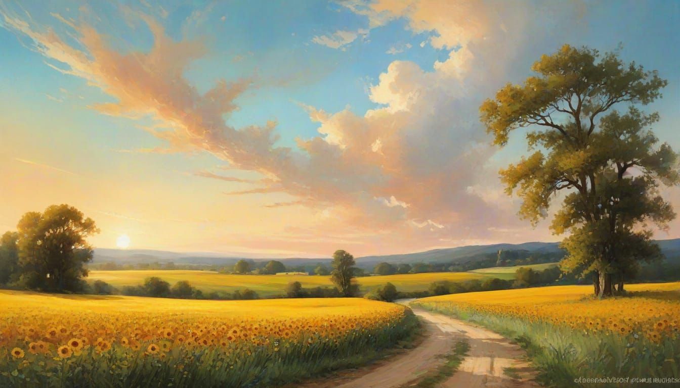 Ethereal Summer Landscape with Vibrant Rococo Colors