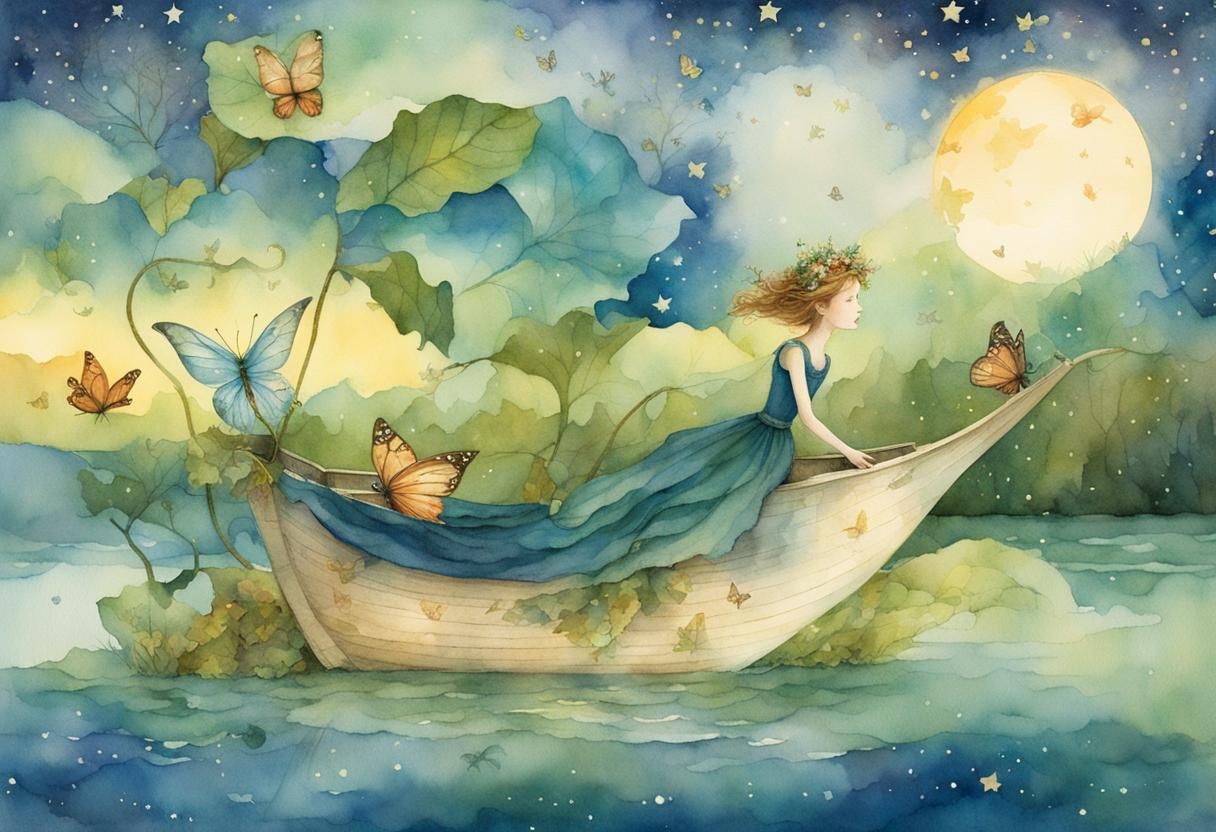 "Eric Fan style, watercolor illustrate an enchanting fairy t...