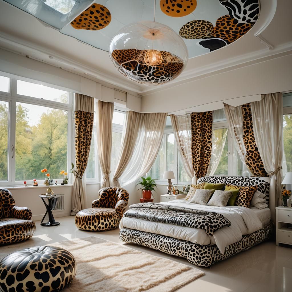 Modern Luxury Bedroom with Inflatable Plastic Furniture