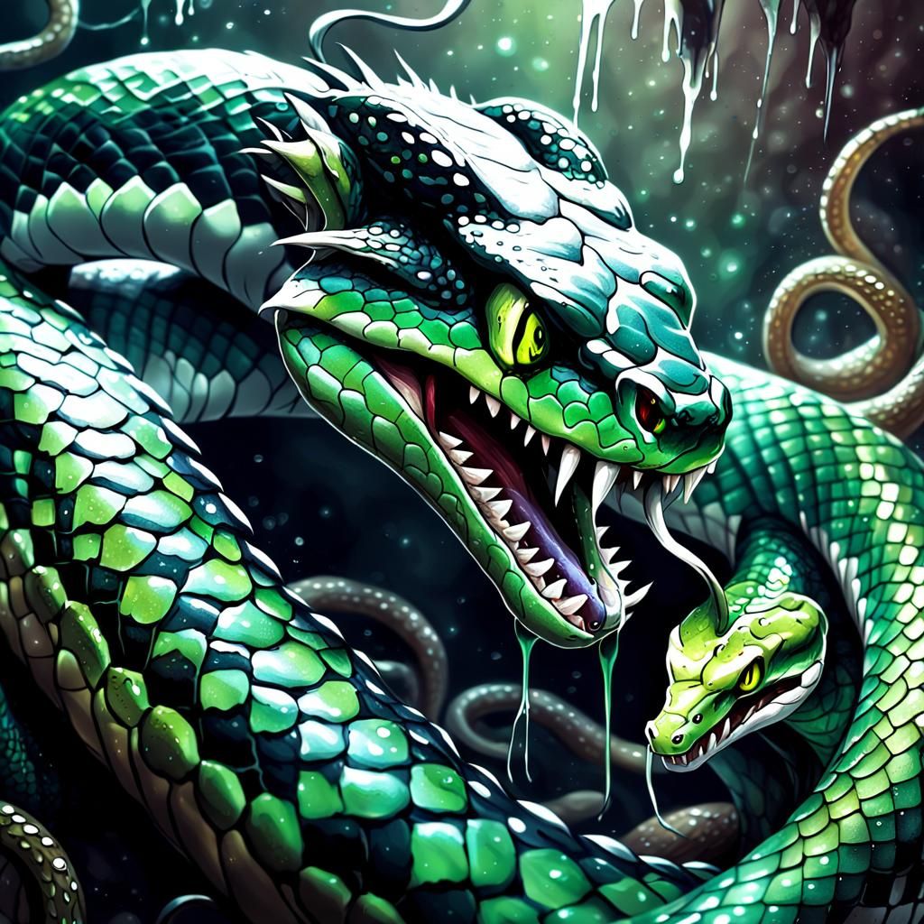 Venomous Snakes in Dark Fantasy Art