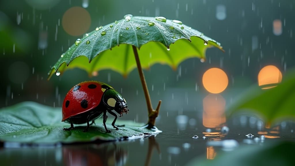 Hiding from the Rain  by @ImaginatorLucy