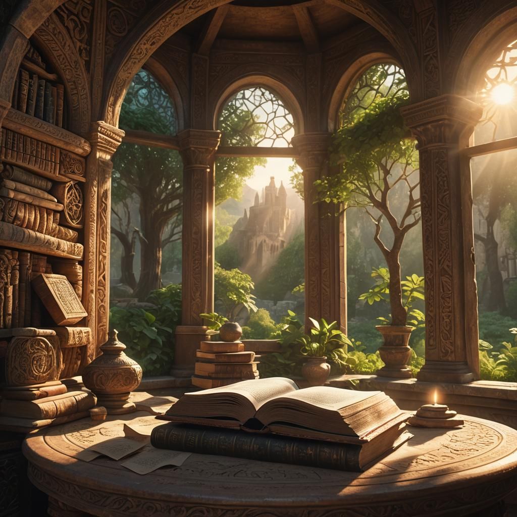 Mystical Jewish Books in Fantasy Setting