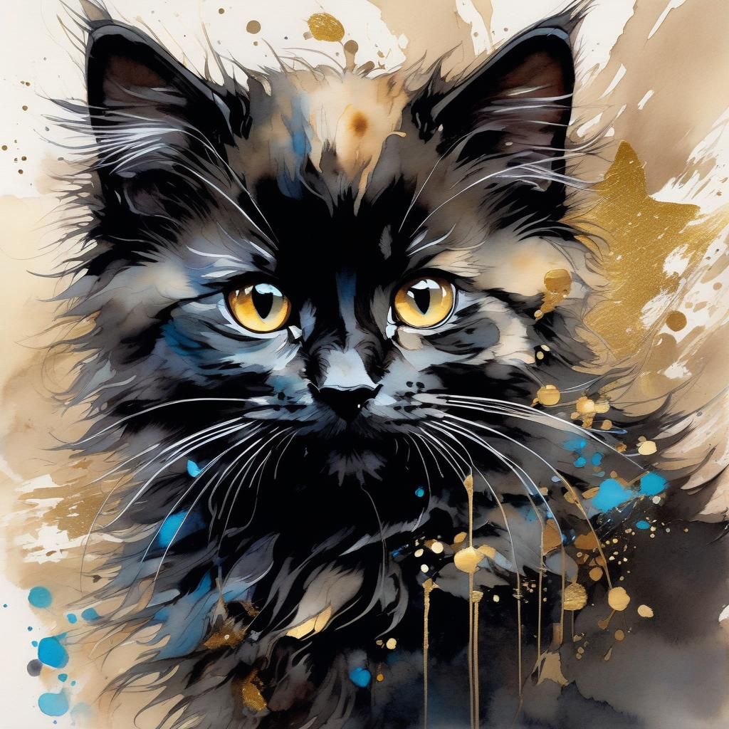 Black kitty portrait