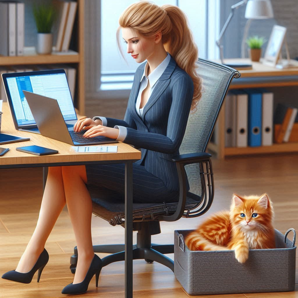 A workday in my office with my little pet