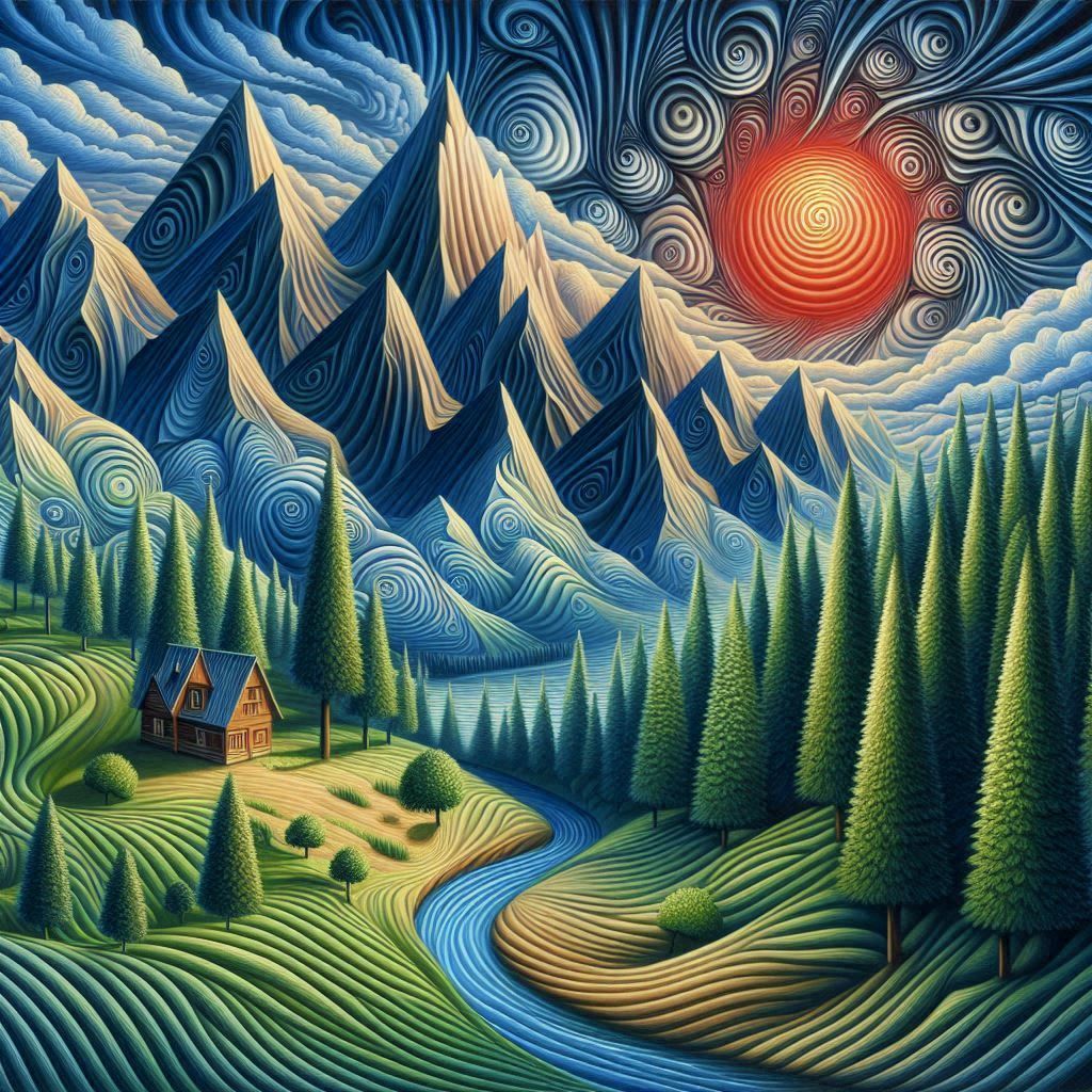 Spiral, golden ratio painting