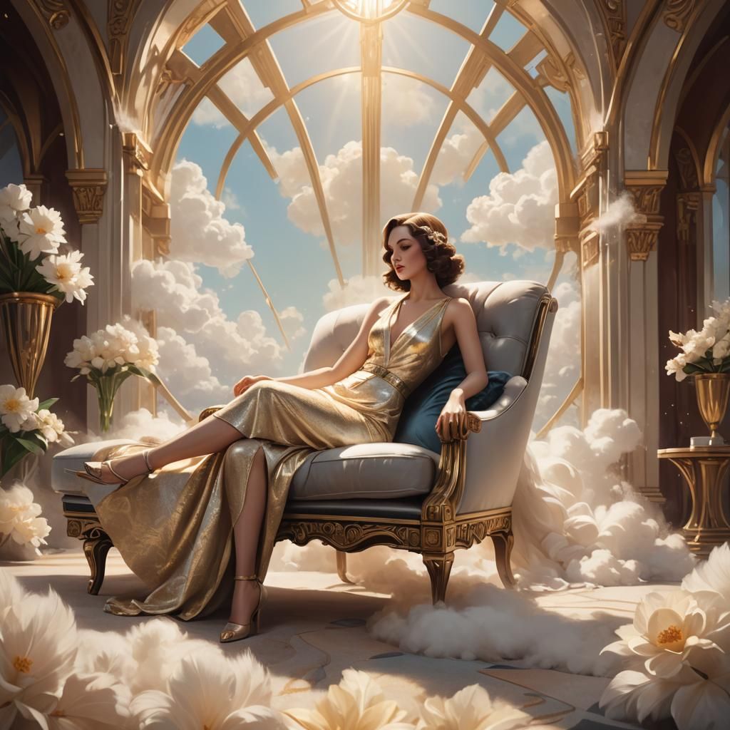 Opulent art deco, smooth textures, Digital painting, Artstat...
