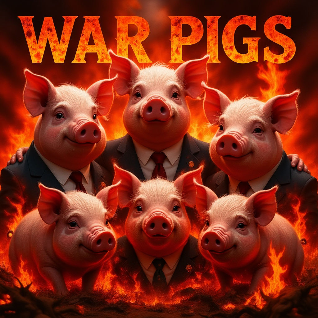 Do heads of 6 pigs incorporate the faces of PRIME MINSTERS  of the world on them

