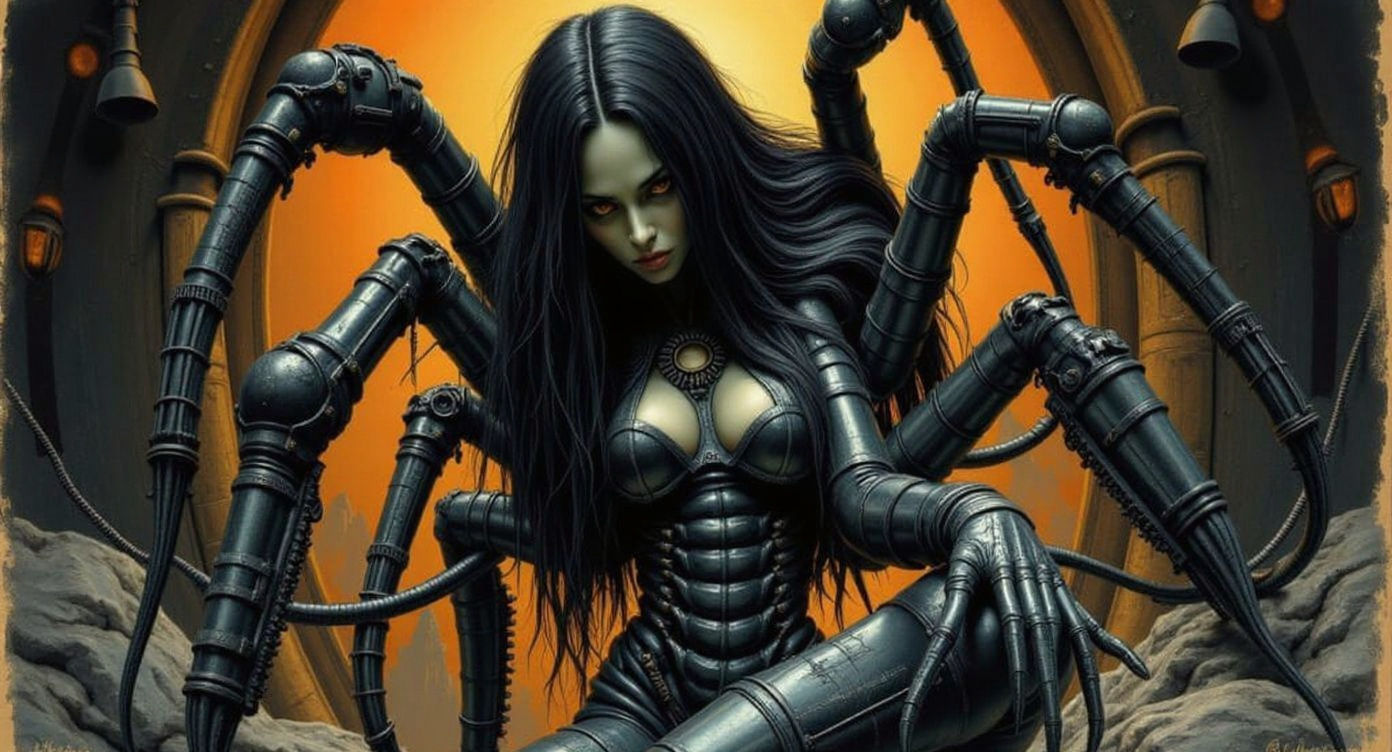 A Biopunk Spider-Woman.