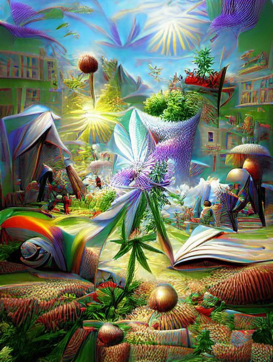 Cannabis Rising against Prohibition 8K 3D storybook illustra...