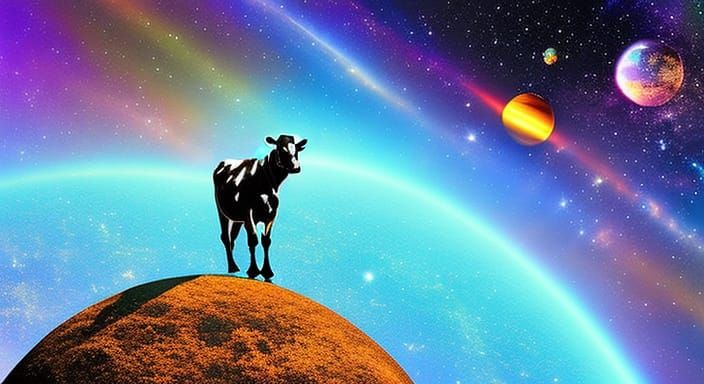 A Cow In Space AI Generated Artwork NightCafe Creator   QiakvkXrjqh8juFy2DRI  1  K192c 