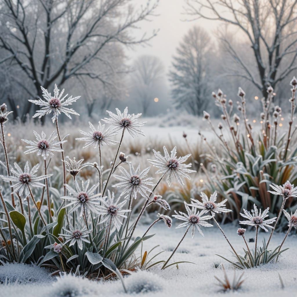 Crystal Flowers Bloom in Winter Wonderland