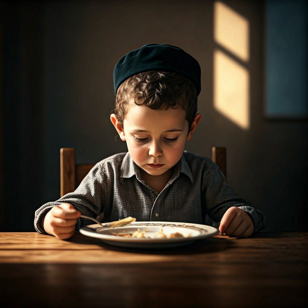 Boy at Empty Table, Fantastical Realism