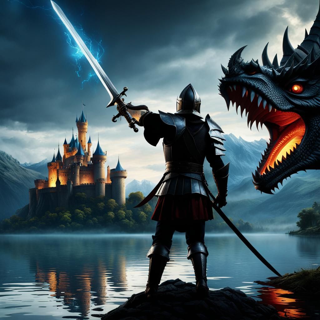 Knight and dragon