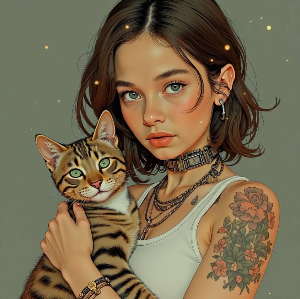 Lostlander girl and cat